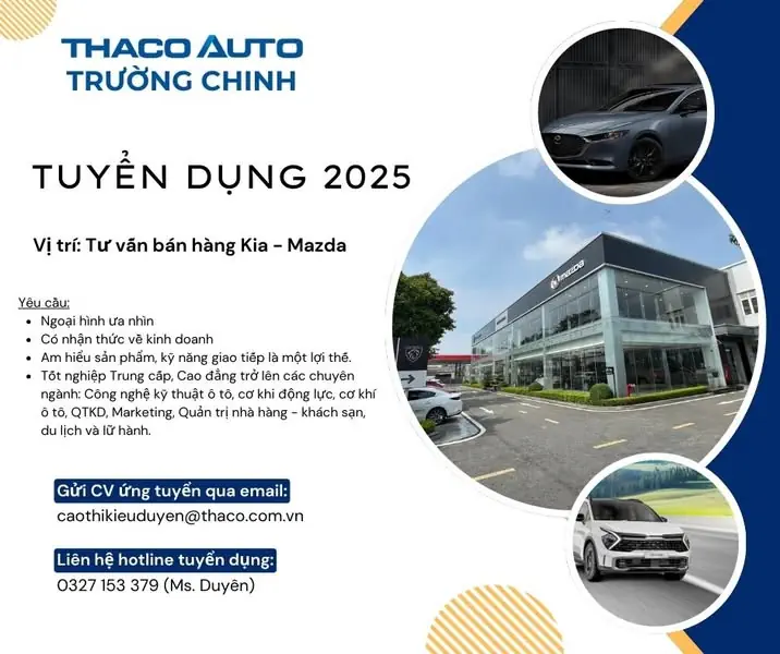 THACO AUTO Trường Chinh Tuyển Dụng Năm 2025